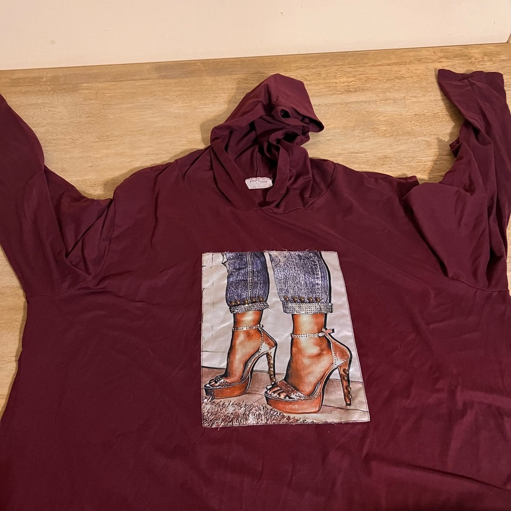 Burgundy Graphic Hoodie